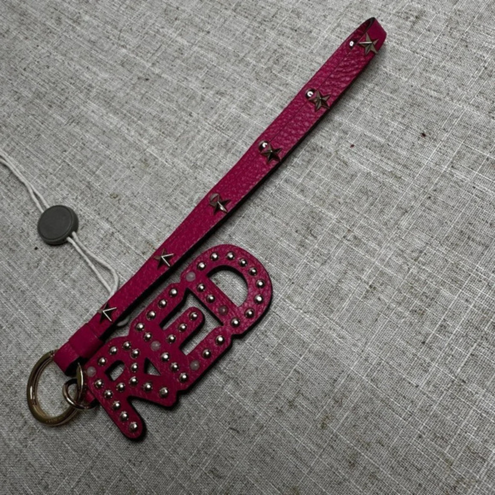 Valentino Red Leather Keychain with Star Studs‎ - Made in Italy - Pre-Loved - Picture 4 of 4